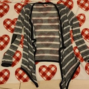 striped black and white cardigan